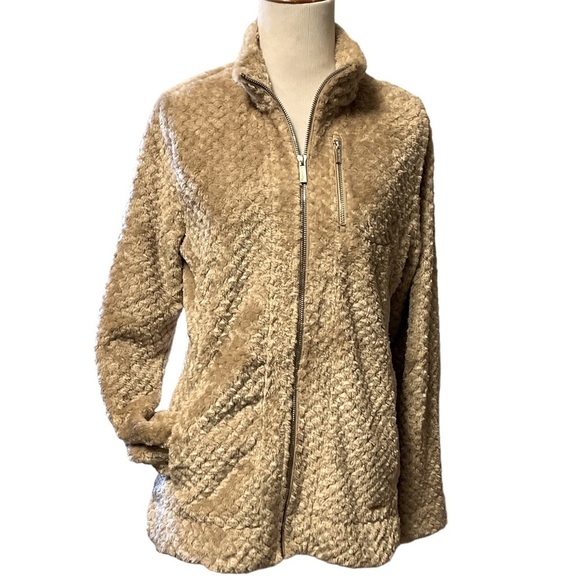 Calvin Klein incredibly Cozy full zip velvety jacket, soft on the inside too - Picture 1 of 13